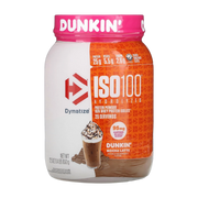 Dymatize, ISO100® Hydrolyzed, 100% Whey Protein Isolate, Dunkin’ Mocha Latte, 1.4 lb (650 g)