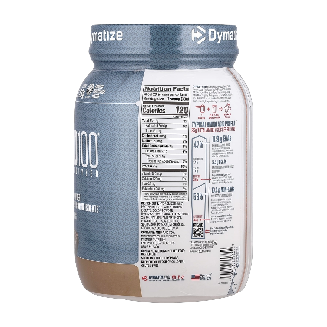 Dymatize, ISO100® Hydrolyzed, 100% Whey Protein Isolate, Fudge Brownie , 1.45 lb (660 g)