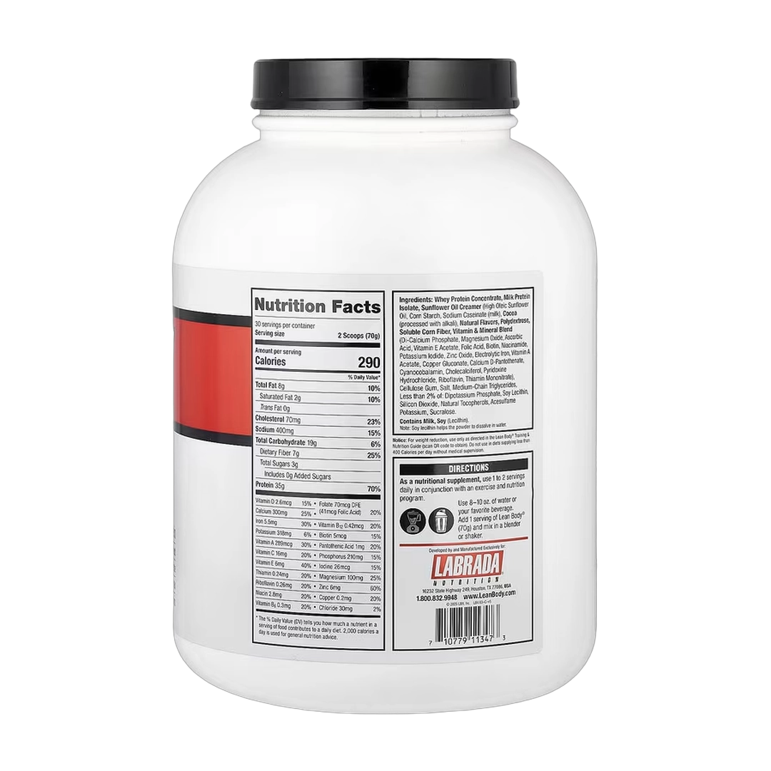 Labrada Nutrition, Lean Body®, Protein Shake Drink Mix, Chocolate, 4.63 lb (2,100 g)