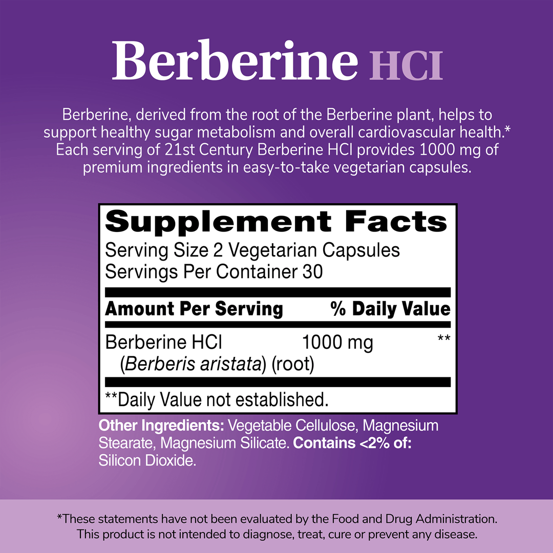 21st Century, Berberine HCI, 60 Vegetarian Capsules lifestyle image