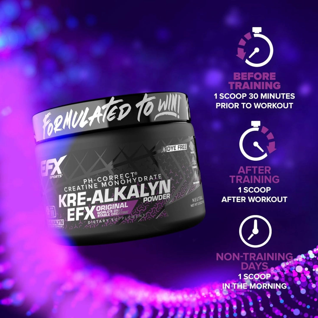 EFX Sports, pH-Correct® Creatine Monohydrate, Kre-Alkalyn EFX Powder, Neutral, 3.53 oz (100 g)