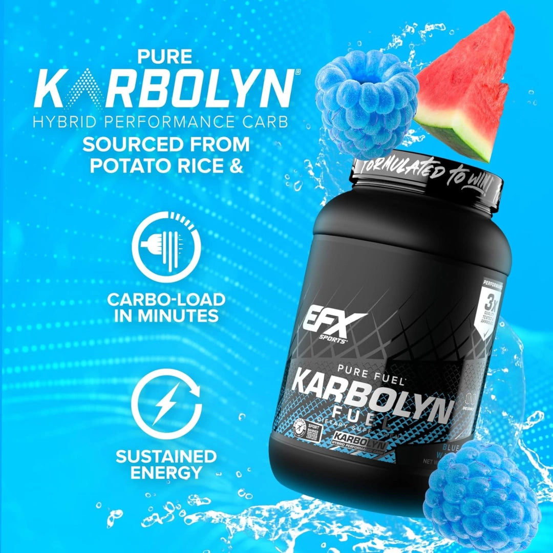EFX Sports, Pure Fuel, Karbolyn Fuel®, Blue Razz Watermelon, 4 lb 4.8 oz (1,950 g)