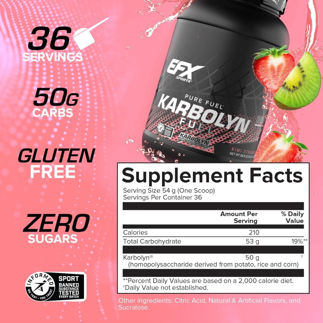 EFX Sports, Karbolyn® Fuel, Kiwi Strawberry, 4 lb 4.8 oz (1,950 g)
