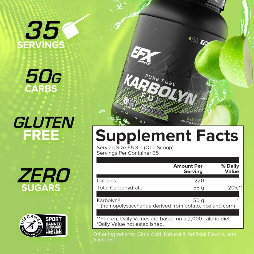 EFX Sports, Karbolyn Fuel, Green Apple, 4.3 lbs (1950 g)