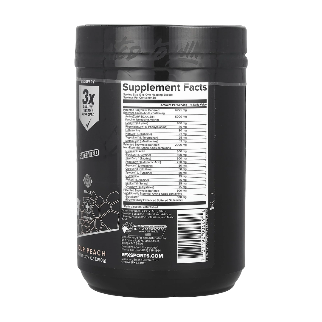 EFX Sports, AminoZorb® Elite 21, Sour Peach, 13.76 oz (390 g)