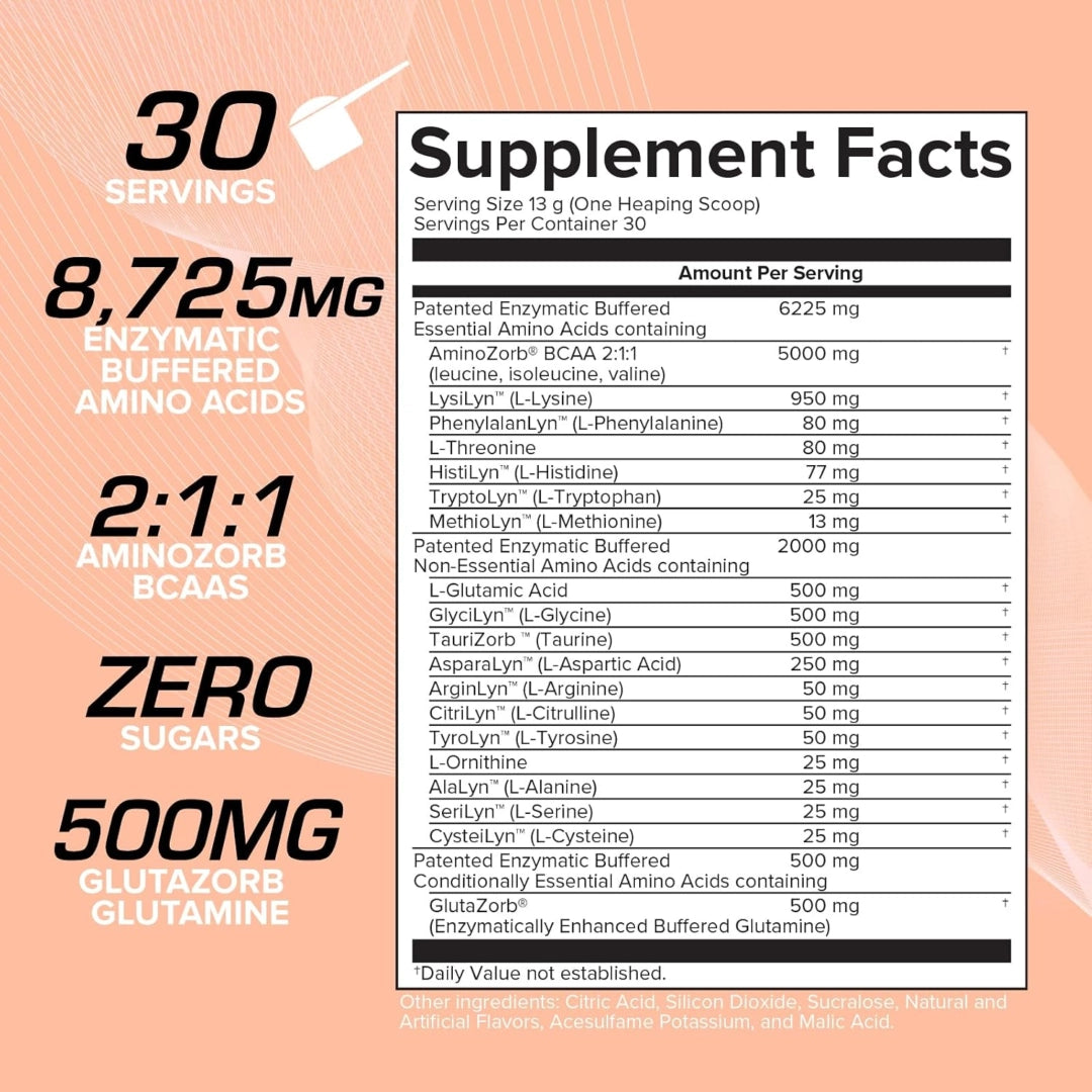EFX Sports, AminoZorb® Elite 21, Sour Peach, 13.76 oz (390 g)