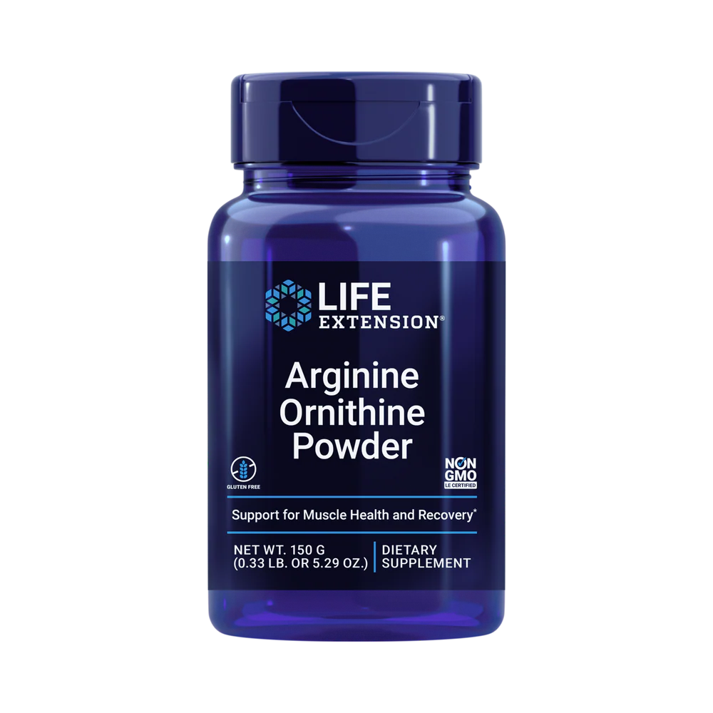 Life Extension, Arginine Ornithine Powder, 5.29 oz front packaging view