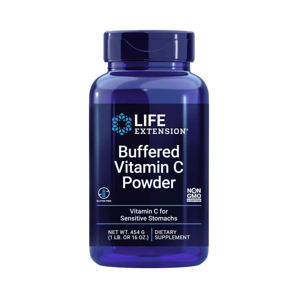Life Extension, Buffered Vitamin C Powder, 1 lb front packaging view