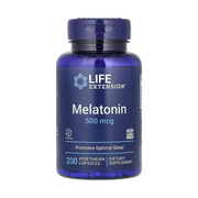 Life Extension, Melatonin, 500 mcg, 200 Vegetarian Capsules front packaging view