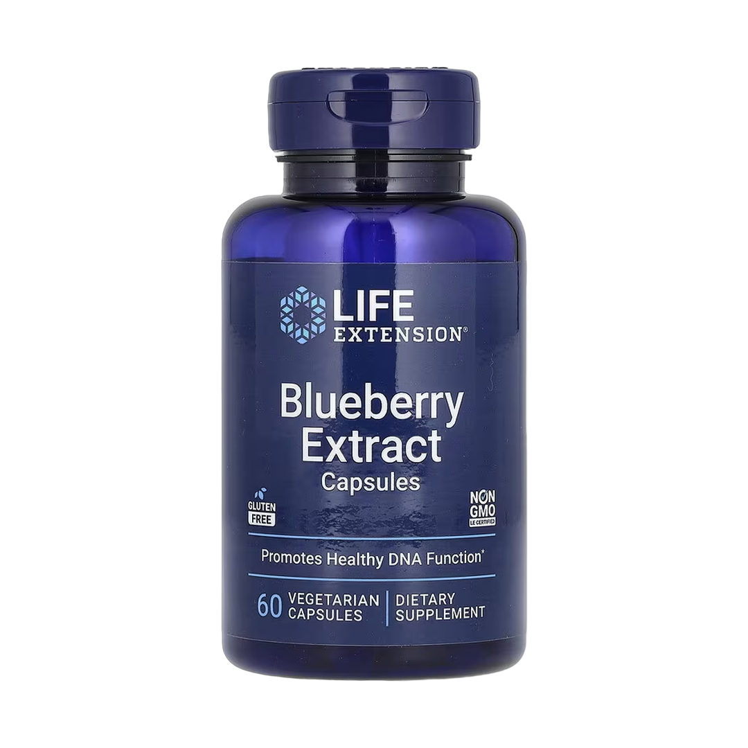 Life Extension, Blueberry Extract Capsules, 60 Vegetarian Capsules front packaging view