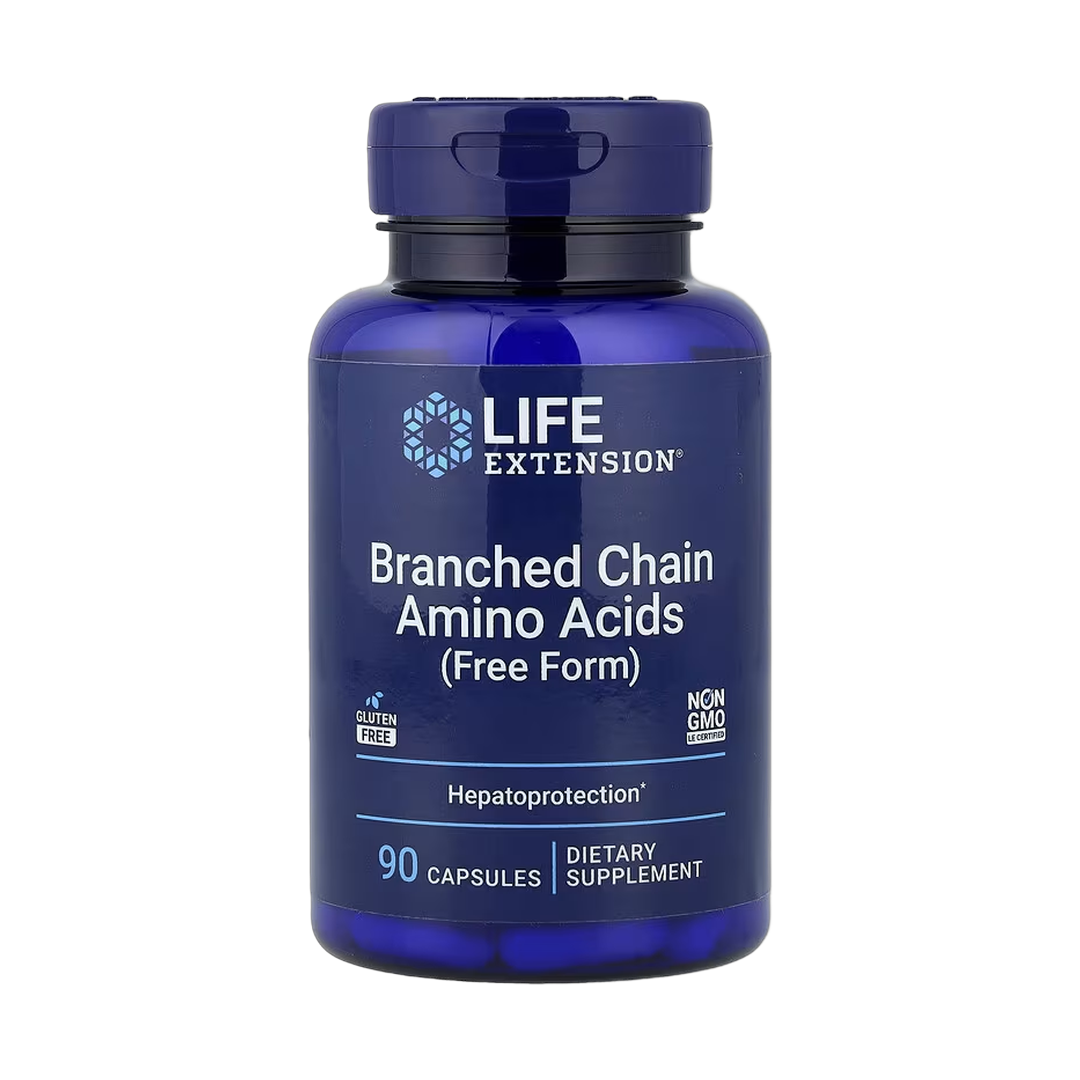Life Extension, Branched Chain Amino Acids, Free Form, 90 Capsules front packaging view