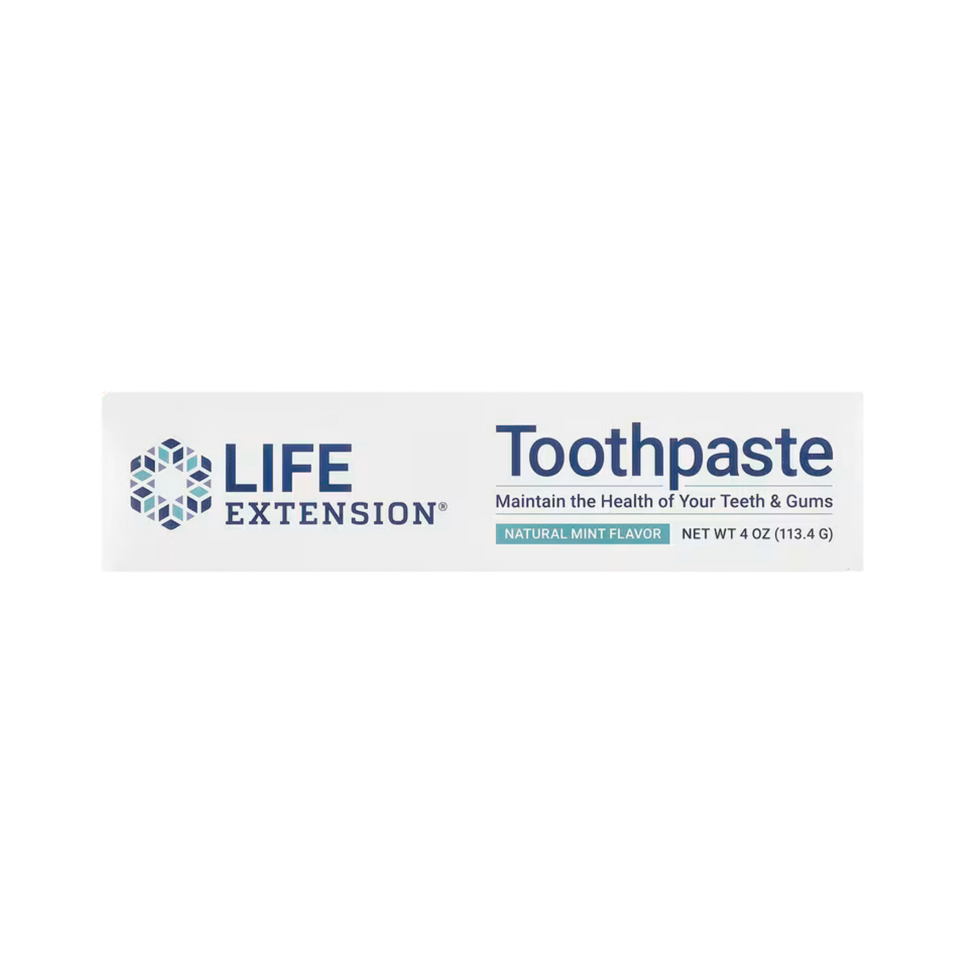 Life Extension, Fluoride-Free Toothpaste, Natural Mint, 4 oz, 113.4 g back packaging view