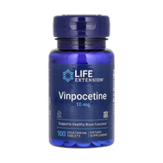 Life Extension, Vinpocetine, 10 mg, 100 Vegetarian Tablets front packaging view