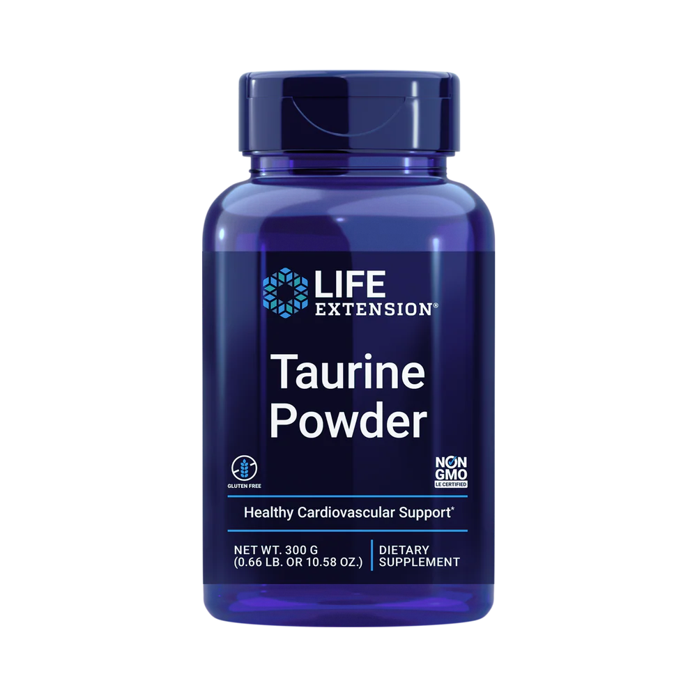 Life Extension, Taurine Powder, 10.58 oz front packaging view
