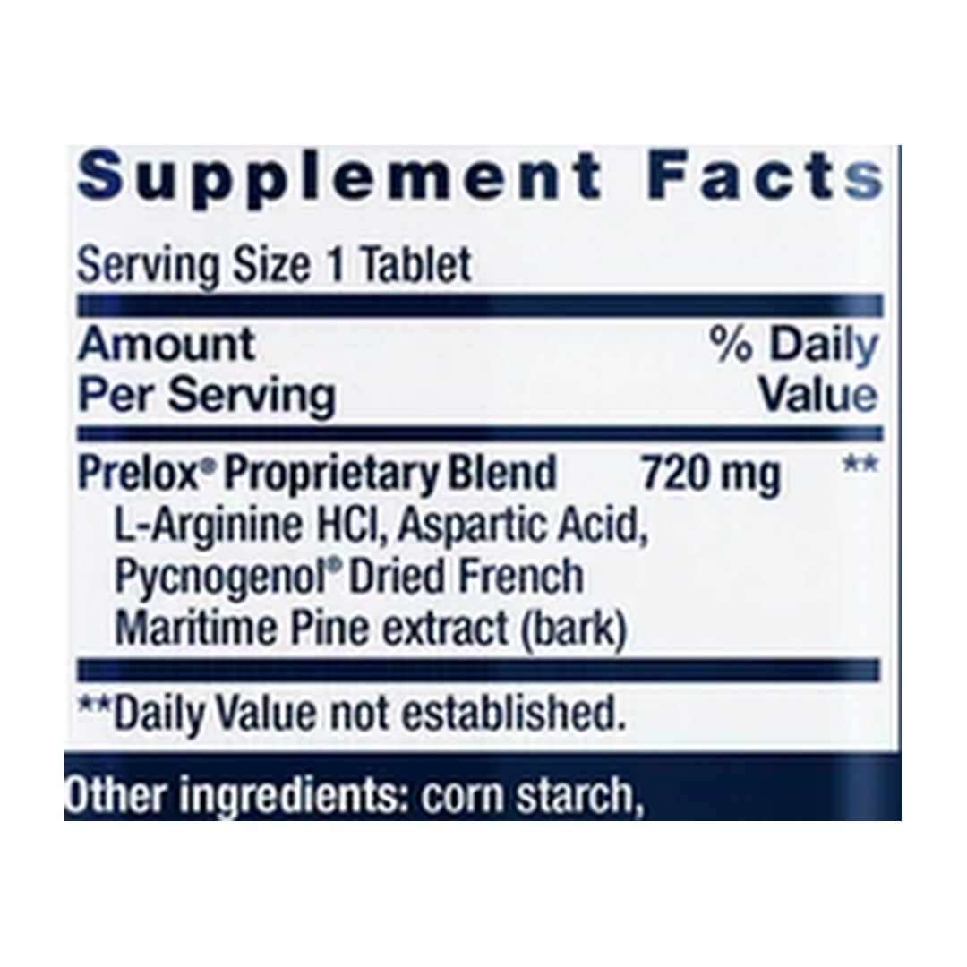 Life Extension, Prelox® Enhanced Sex, For Men, 60 Tablets supplement facts label showing ingredients, vitamins, minerals, and serving information
