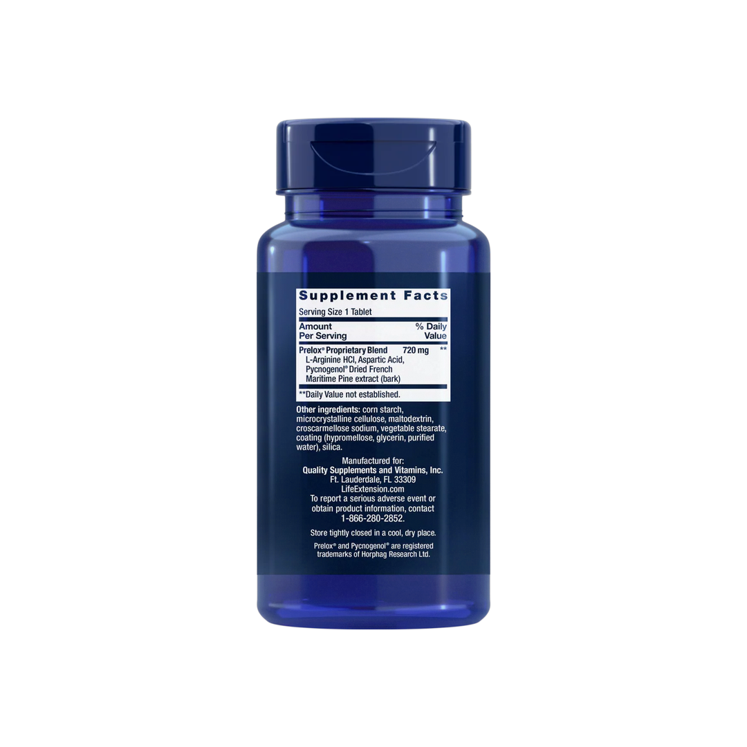 Life Extension, Prelox Enhanced Sex, For Men, 60 Tablets back packaging view
