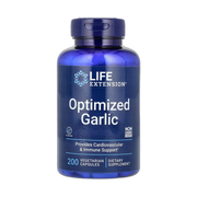 Life Extension, Optimized Garlic, 200 Vegetarian Capsules front packaging view