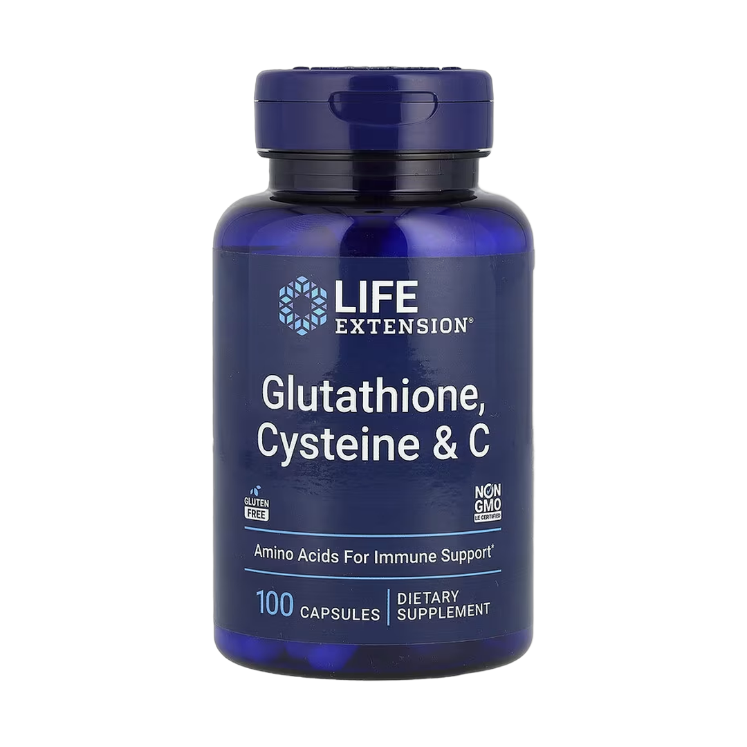 Life Extension, Glutathione, Cysteine & C, 100 Capsules front packaging view