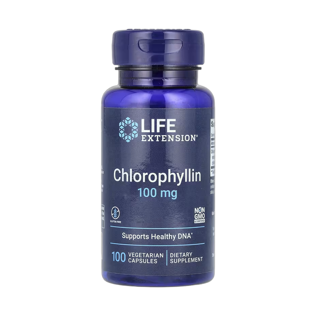 Life Extension, Chlorophyllin, 100 mg, 100 Vegetarian Capsules front packaging view