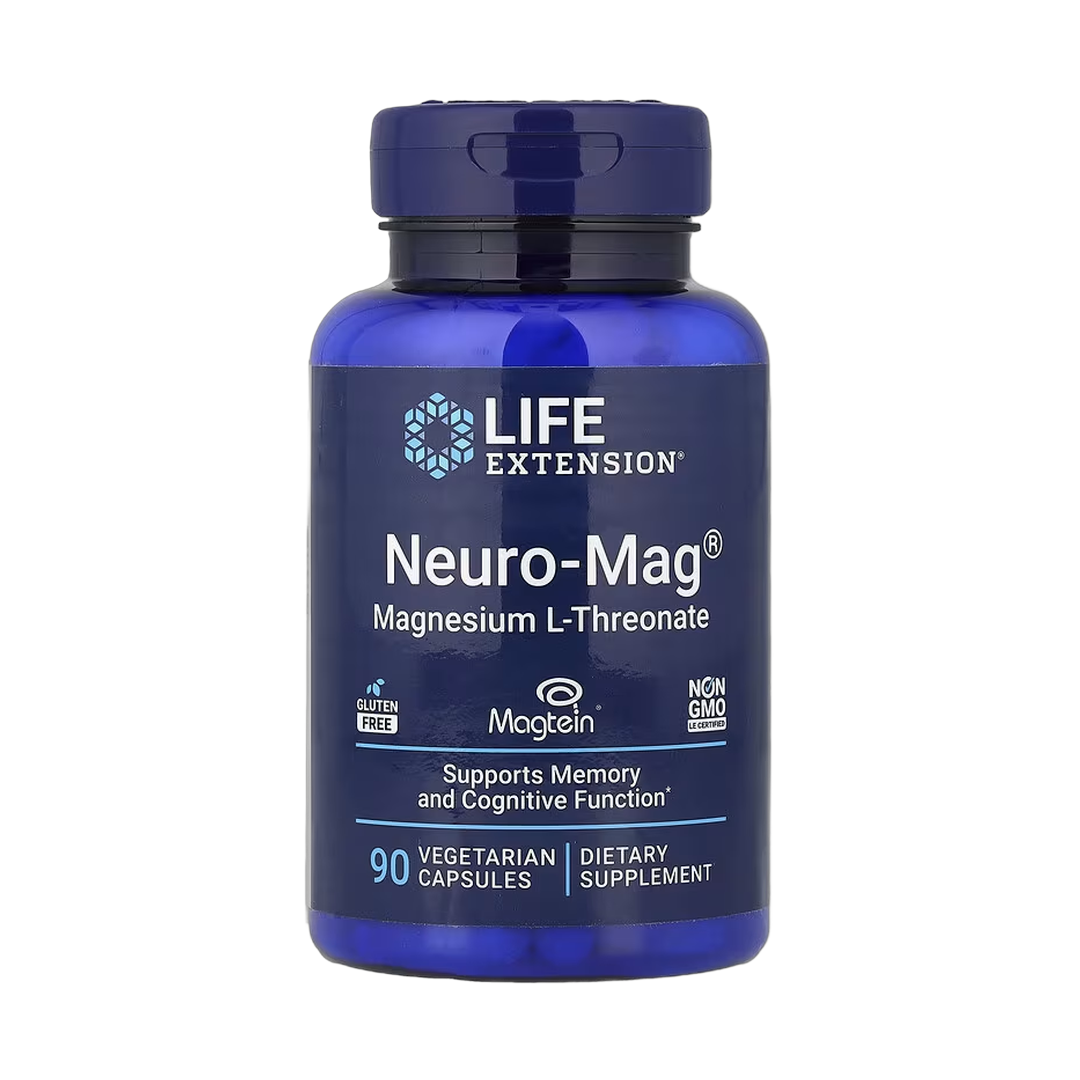 Life Extension, Neuro-Mag, Magnesium L-Threonate, 90 Vegetarian Capsules front packaging view