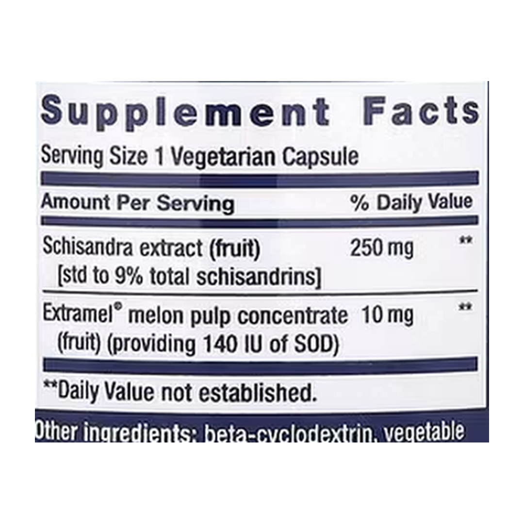 Life Extension, Liver Efficiency Formula, 30 Vegetarian Capsules supplement facts label showing ingredients, vitamins, minerals, and serving information