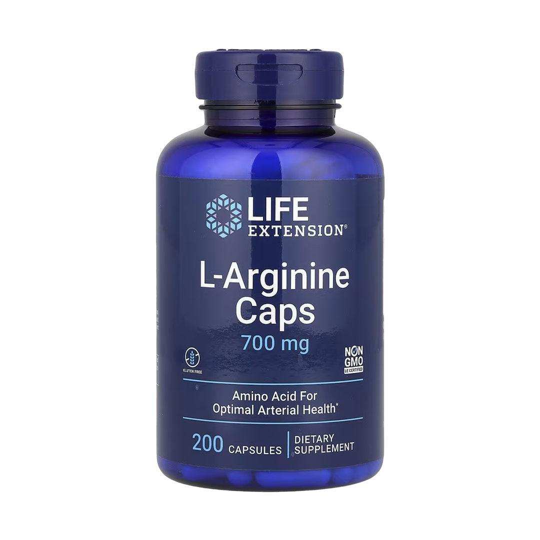 Life Extension, L-Arginine Caps, 700 mg, 200 Capsules front packaging view