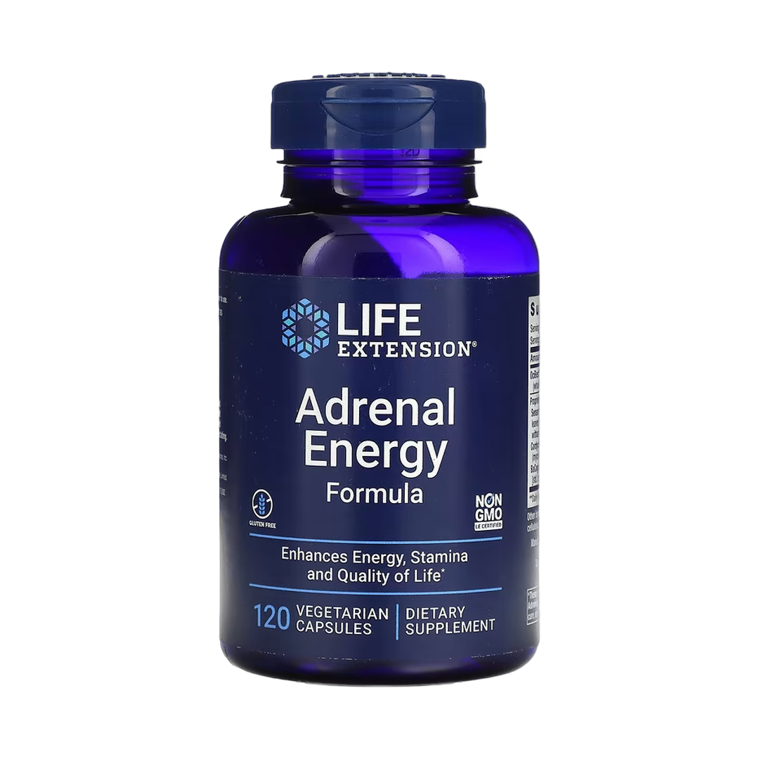 Life Extension, Adrenal Energy Formula, 120 Vegetarian Capsules front packaging view