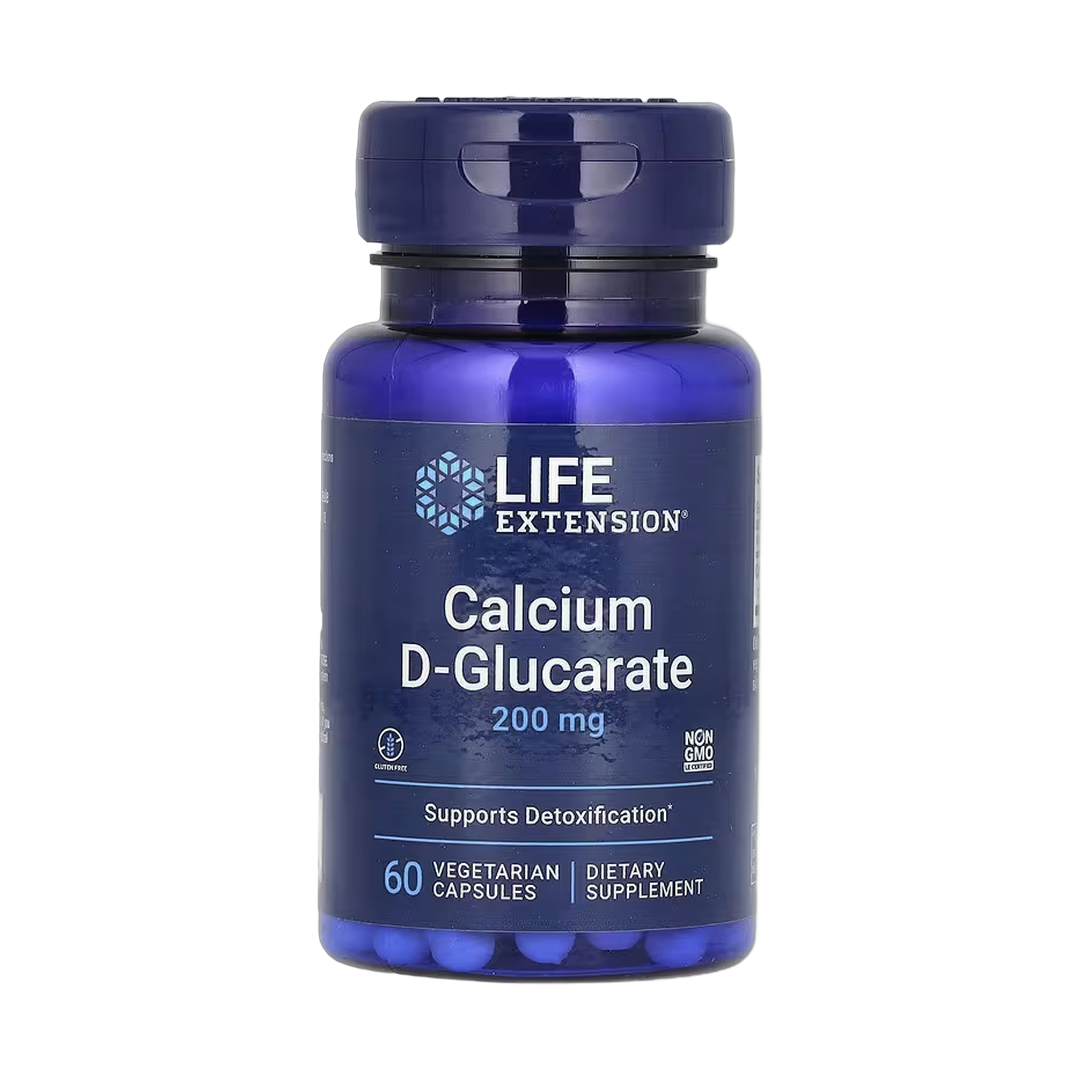Life Extension, Calcium D-Glucarate, 200 mg, 60 Vegetarian Capsules front packaging view
