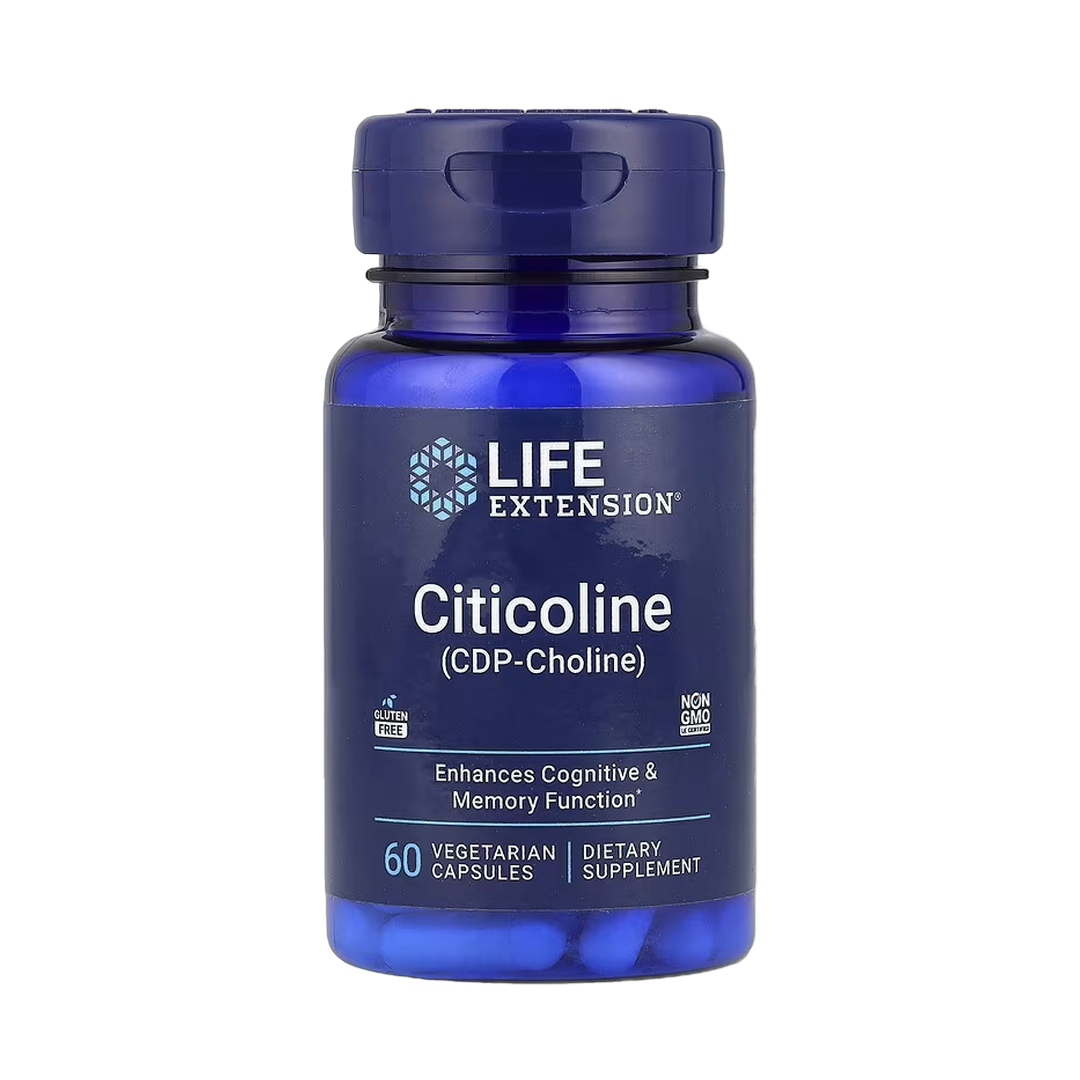 Life Extension, Citicoline (CDP-Choline), 60 Vegetarian Capsules front packaging view