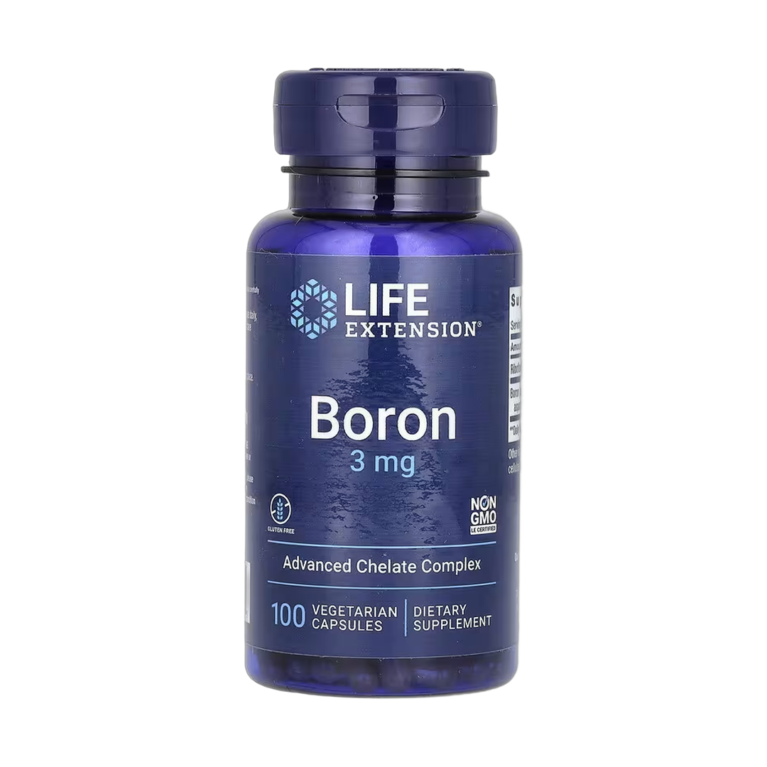 Life Extension, Boron, 3 mg, 100 Vegetarian Capsules front packaging view