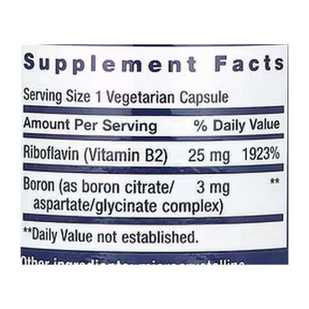 Life Extension, Boron, 3 mg, 100 Vegetarian Capsules supplement facts label showing ingredients, vitamins, minerals, and serving information