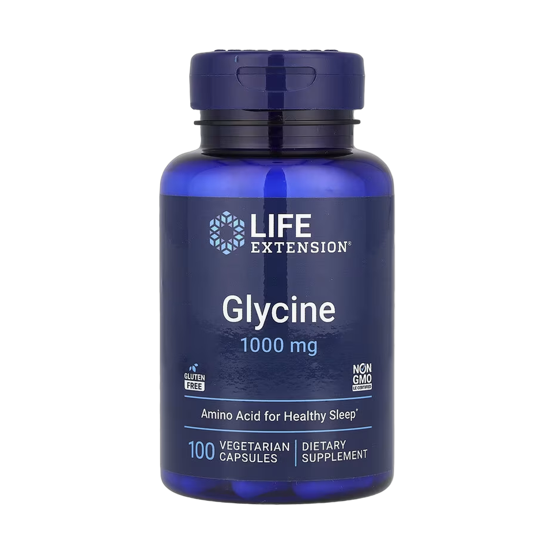 Life Extension, Glycine, 1,000 mg, 100 Vegetarian Capsules front packaging view