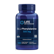 Life Extension, D, L-Phenylalanine, 500 mg, 100 Vegetarian Capsules front packaging view