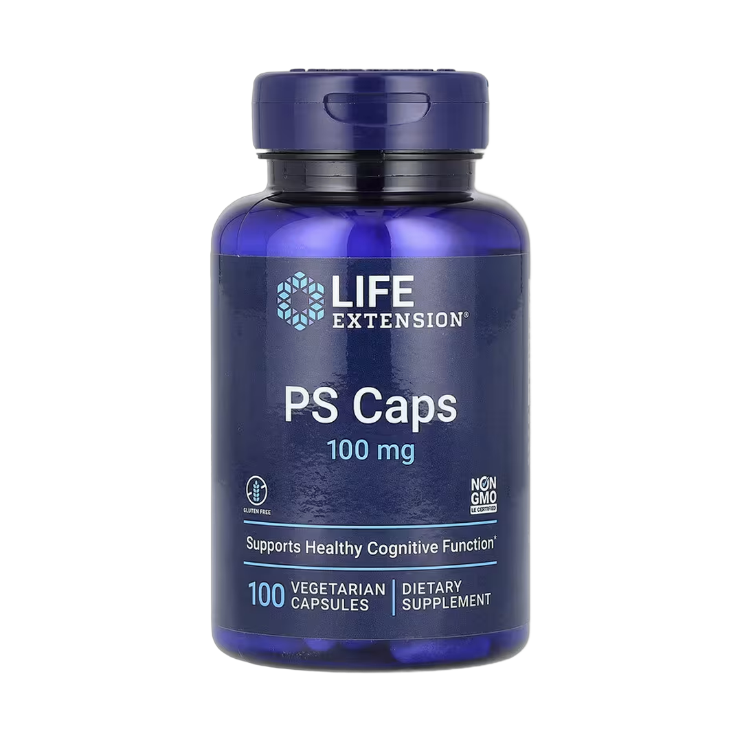Life Extension, PS Caps, 100 mg, 100 Vegetarian Capsules front packaging view