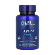 Life Extension, L-Lysine, 620 mg, 100 Vegetarian Capsules front packaging view