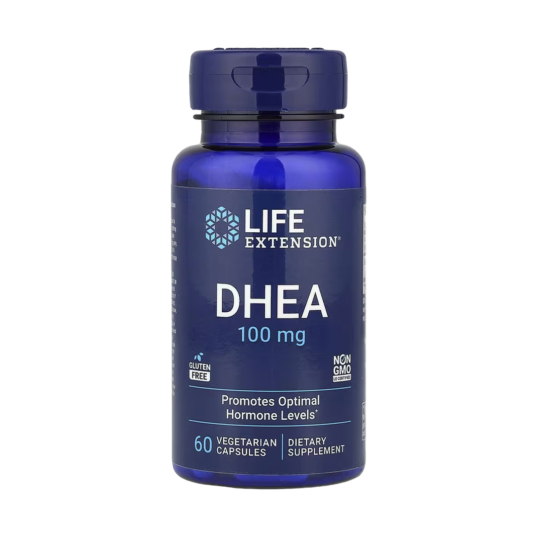 Life Extension, DHEA, 100 mg, 60 Vegetarian Capsules front packaging view