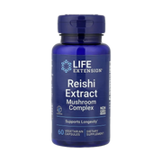 Life Extension, Reishi Extract Mushroom Complex, 60 Vegetarian Capsules front packaging view