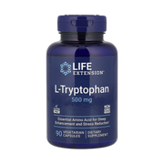 Life Extension, L-Tryptophan, 500 mg, 90 Vegetarian Capsules front packaging view