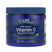 Life Extension, Effervescent Vitamin C, Magnesium Crystals, 6.35 oz, 180 g front packaging view