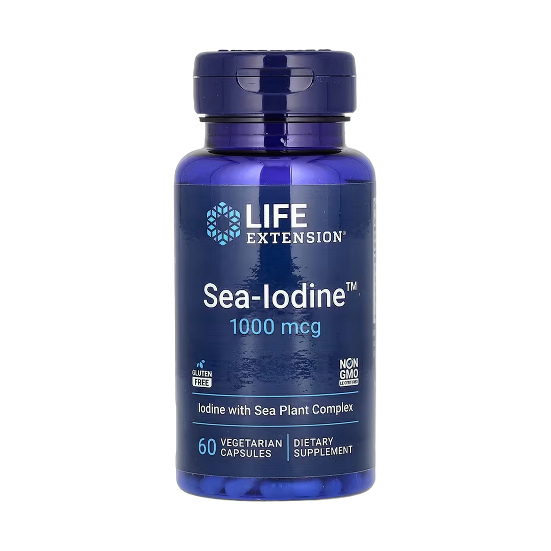Life Extension, Sea-Iodine, 1,000 mcg, 60 Vegetarian Capsules front packaging view