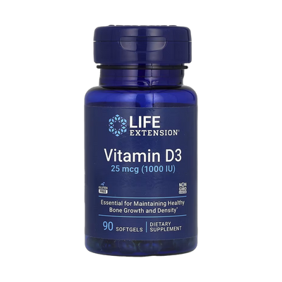 Life Extension, Vitamin D3, 25 mcg (1,000 IU), 90 Softgels