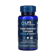 Life Extension, Super Selenium Complex & Vitamin E, 200 mcg, 100 Vegetarian Capsules front packaging view