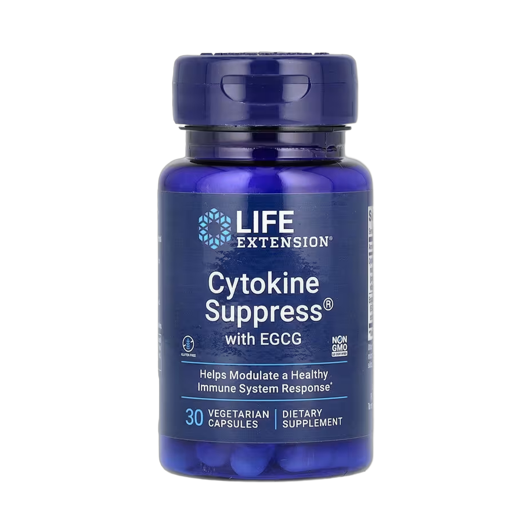 Life Extension, Cytokine Suppress with EGCG, 30 Vegetarian Capsules front packaging view