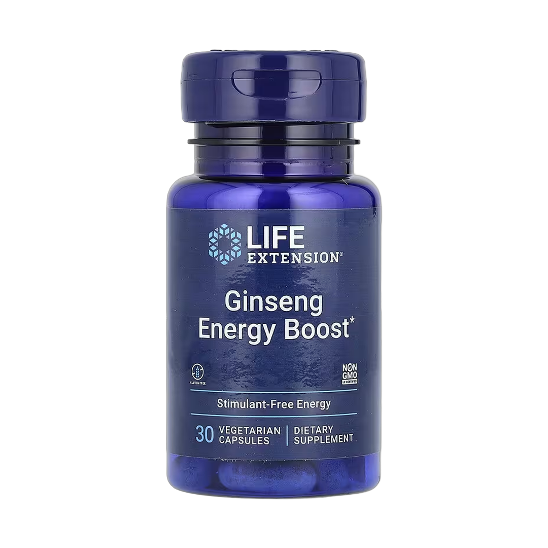 Life Extension, Ginseng Energy Boost, 30 Vegetarian Capsules front packaging view