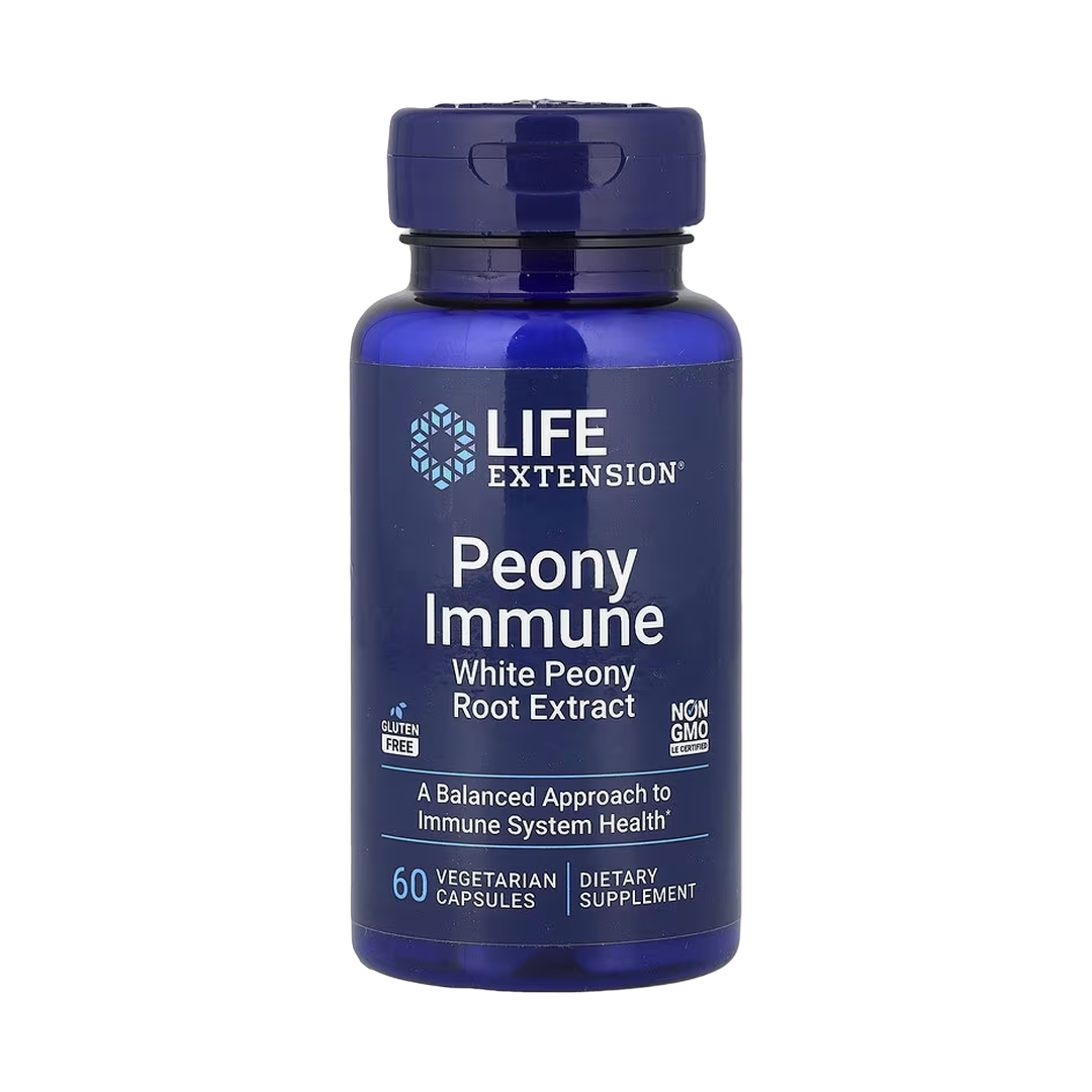 Life Extension, Peony Immune, 60 Vegetarian Capsules front packaging view