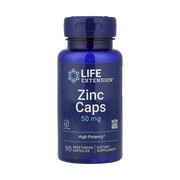 Life Extension, Zinc Caps, High Potency, 50 mg, 90 Vegetarian Capsules front packaging view