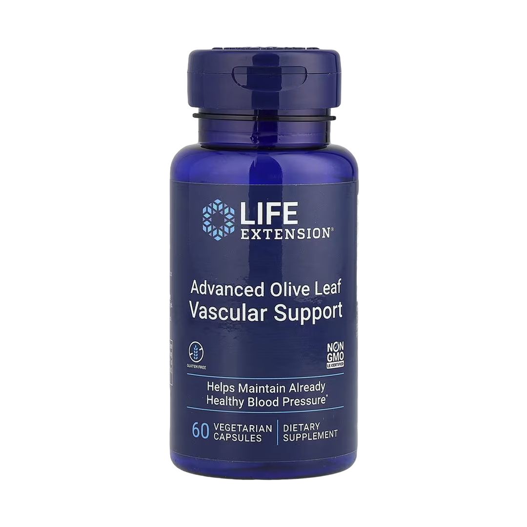 Life Extension, Advanced Olive Leaf Vascular Support , 60 Vegetarian Capsules front packaging view