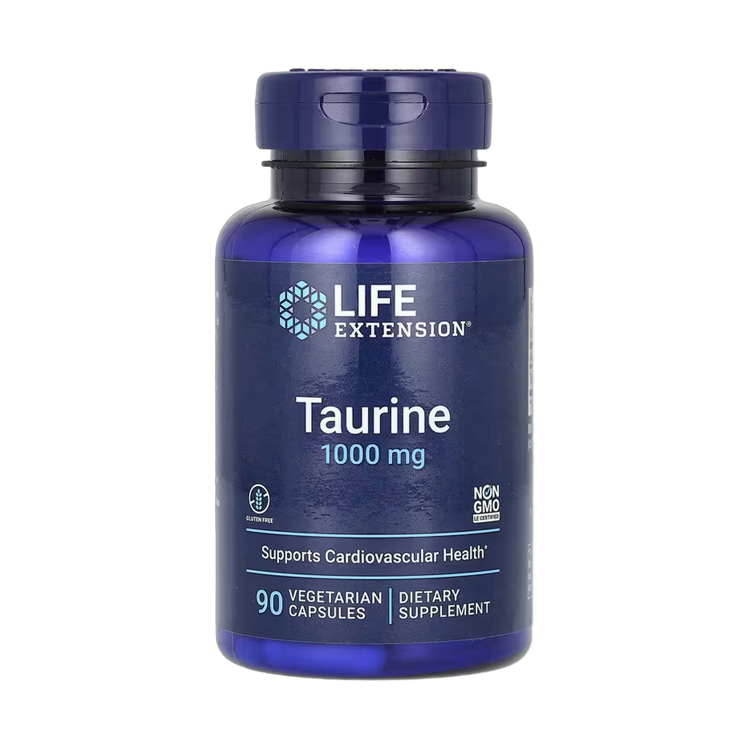 Life Extension, Taurine, 1,000 mg, 90 Vegetarian Capsules front packaging view