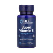 Life Extension, Super Vitamin E, 268 mg (400 IU), 90 Softgels front packaging view