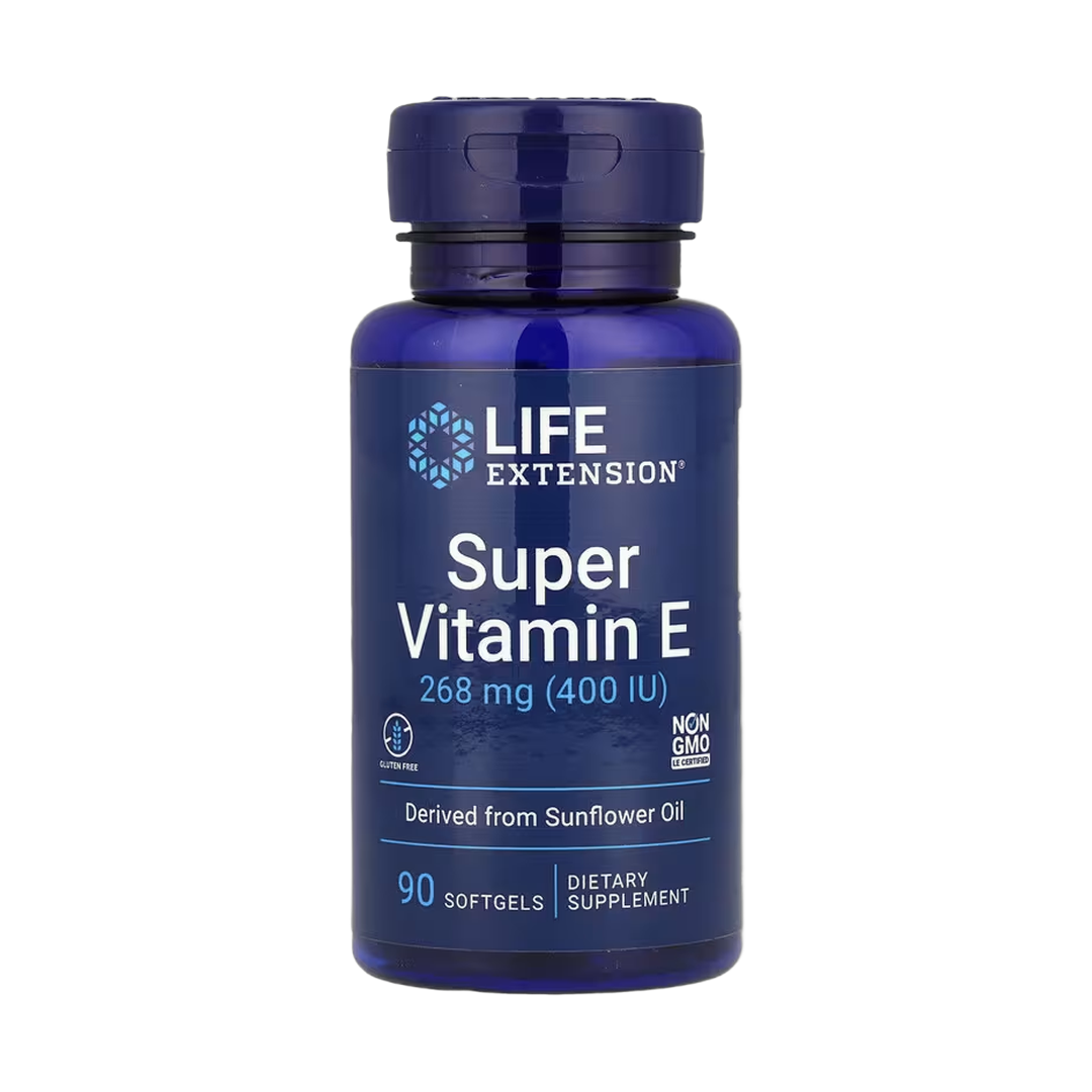 Life Extension, Super Vitamin E, 268 mg (400 IU), 90 Softgels front packaging view